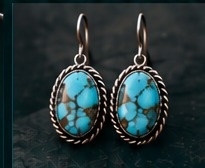 Turquoise and sterling silver earrings